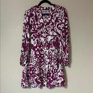 Zara Purple and White Midi Dress